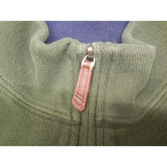 Lands' End Sweater Men's Size XLT Tall Solid Green 1/4 Zip Mock Neck Long Sleeve - Picture 3 of 10